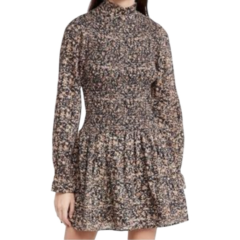 Cleobella Smocked Floral Fit & Flare Mini Dress Size Medium